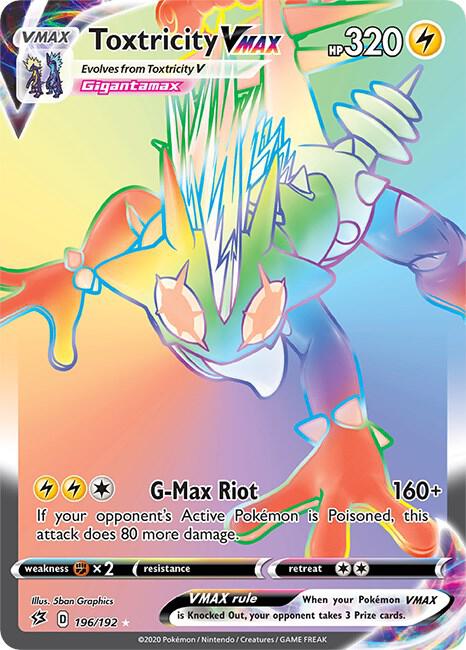 Toxtricity VMAX (Secret) 196/192 Secret Rare Rebel Clash Pokémon card