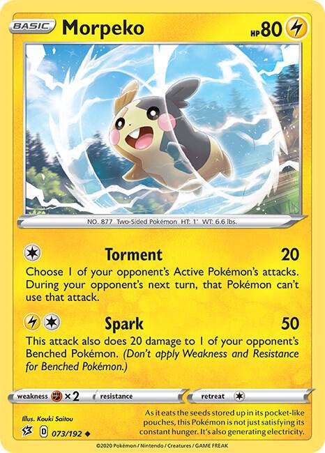 Morpeko 073/192 Uncommon Rebel Clash Pokémon card