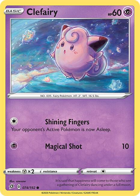 Clefairy 074/192 Common Rebel Clash Pokémon card