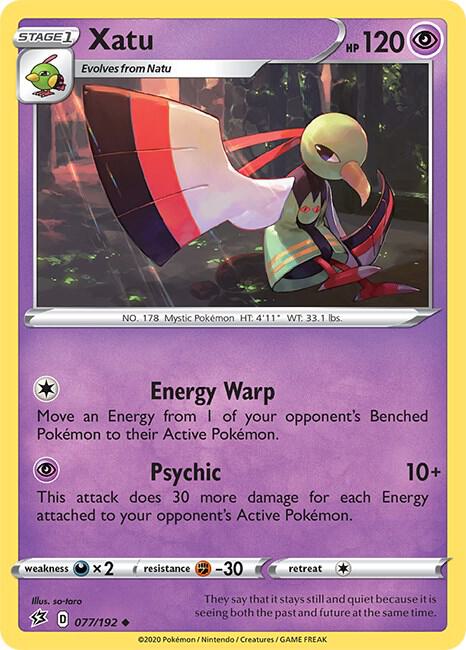 Xatu 077/192 Uncommon Rebel Clash Pokémon card