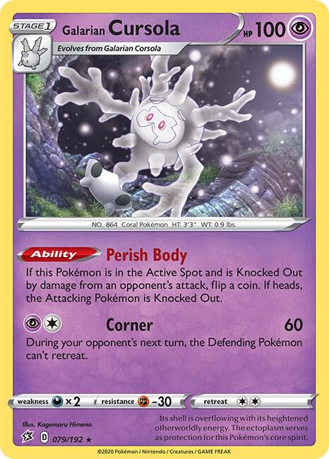 Galarian Cursola 079/192 Holo Rare Rebel Clash Pokémon card