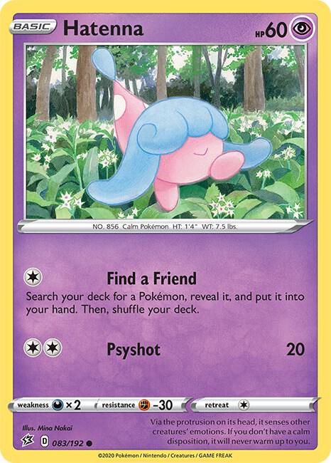Hatenna 083/192 Common Rebel Clash Pokémon card