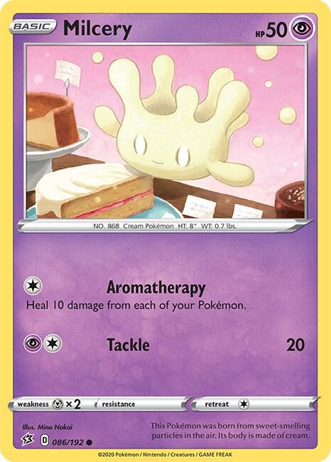 Milcery 086/192 Common Rebel Clash Pokémon card