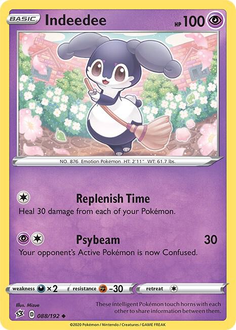 Indeedee 088/192 Uncommon Rebel Clash Pokémon card