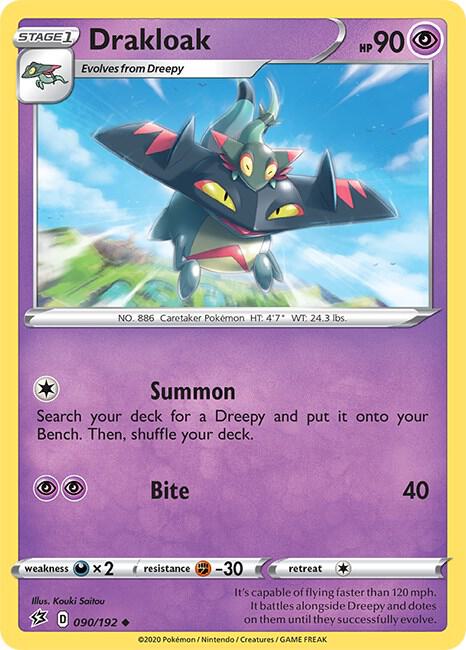 Drakloak 090/192 Uncommon Rebel Clash Pokémon card