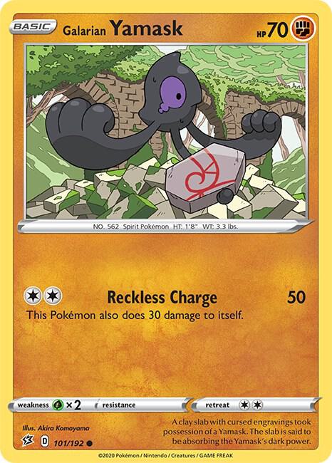Galarian Yamask 101/192 Common Rebel Clash Pokémon card