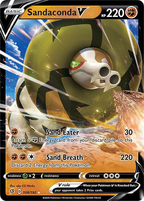 Sandaconda V 108/192 Ultra Rare Rebel Clash Pokémon card