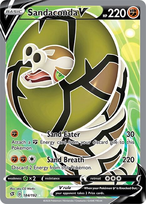 Sandaconda V (Full Art) 184/192 Ultra Rare Rebel Clash Pokémon card