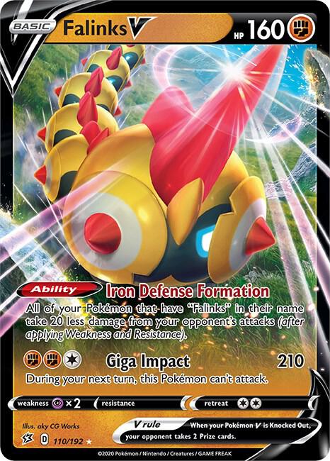 Falinks V 110/192 Ultra Rare Rebel Clash Pokémon card