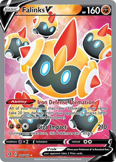 Falinks V (Full Art) 185/192 Ultra Rare Rebel Clash Pokémon card
