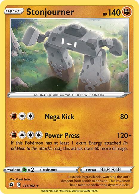 Stonjourner 111/192 Holo Rare Rebel Clash Pokémon card