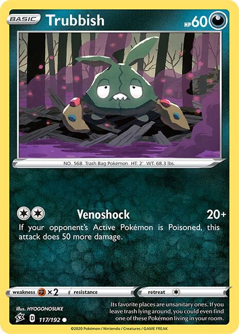 Trubbish 117/192 Common Rebel Clash Pokémon card