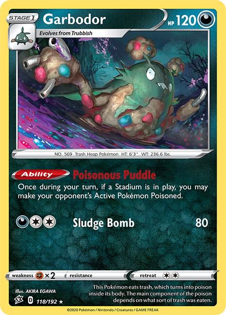 Garbodor 118/192 Rare Rebel Clash Pokémon card