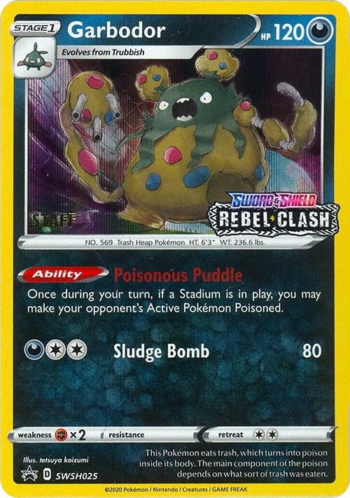 Garbodor - SWSH025 (Prerelease) [Staff] - SWSH025 Promo SWSH: Sword & Shield Promo Cards