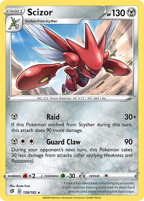 Scizor 128/192 Rare Rebel Clash Pokémon card
