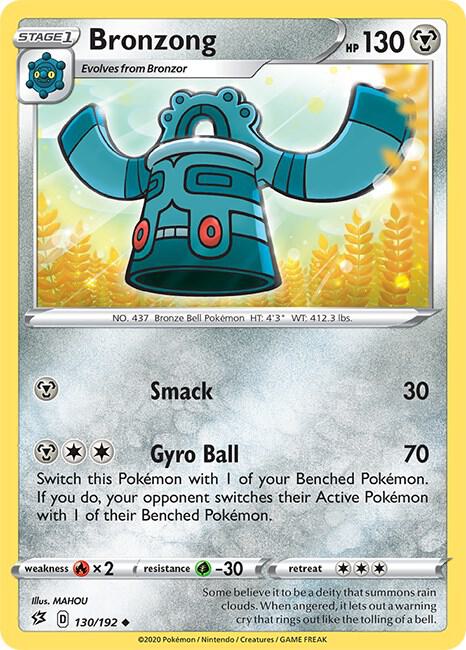 Bronzong 130/192 Uncommon Rebel Clash Pokémon card