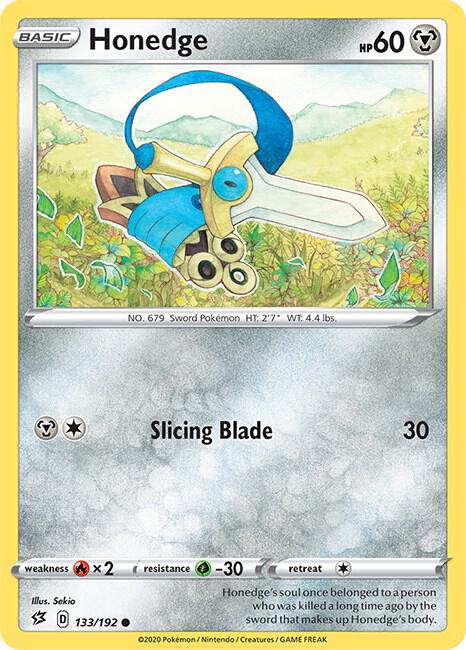 Honedge 133/192 Common Rebel Clash Pokémon card