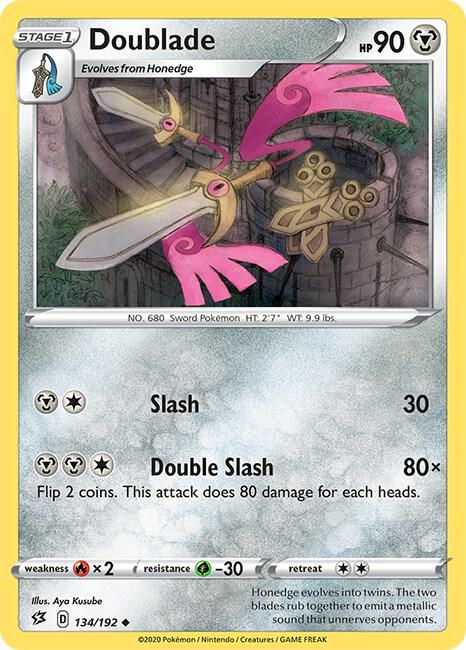Doublade 134/192 Uncommon Rebel Clash Pokémon card