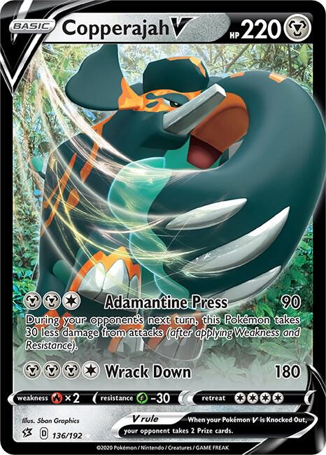 Copperajah V 136/192 Ultra Rare Rebel Clash Pokémon card