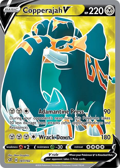 Copperajah V (Full Art) 187/192 Ultra Rare Rebel Clash Pokémon card