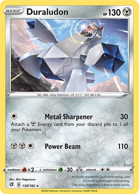 Duraludon 138/192 Holo Rare Rebel Clash Pokémon card