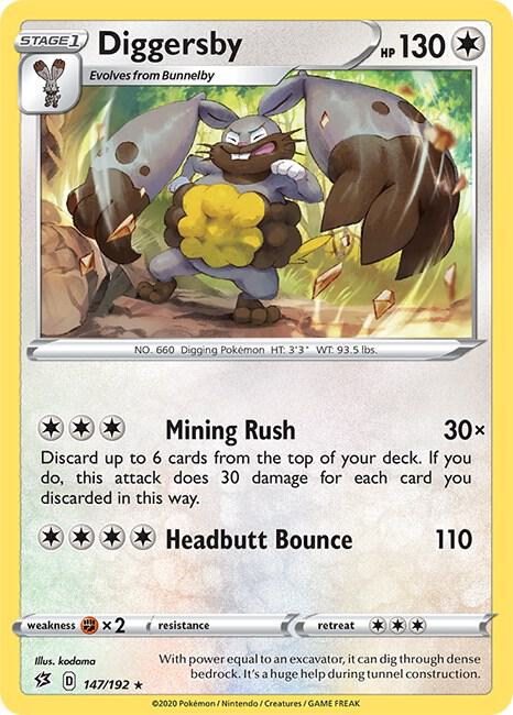 Diggersby 147/192 Rare Rebel Clash Pokémon card