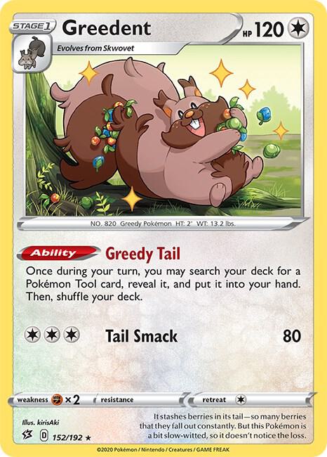 Greedent 152/192 Rare Rebel Clash Pokémon card