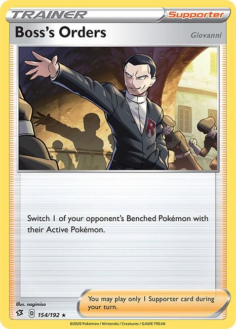 Boss's Orders 154/192 Holo Rare Rebel Clash Pokémon card