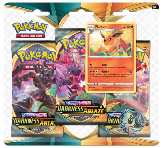 Darkness Ablaze 3 Pack Blister [Flareon] - SWSH03: Darkness Ablaze