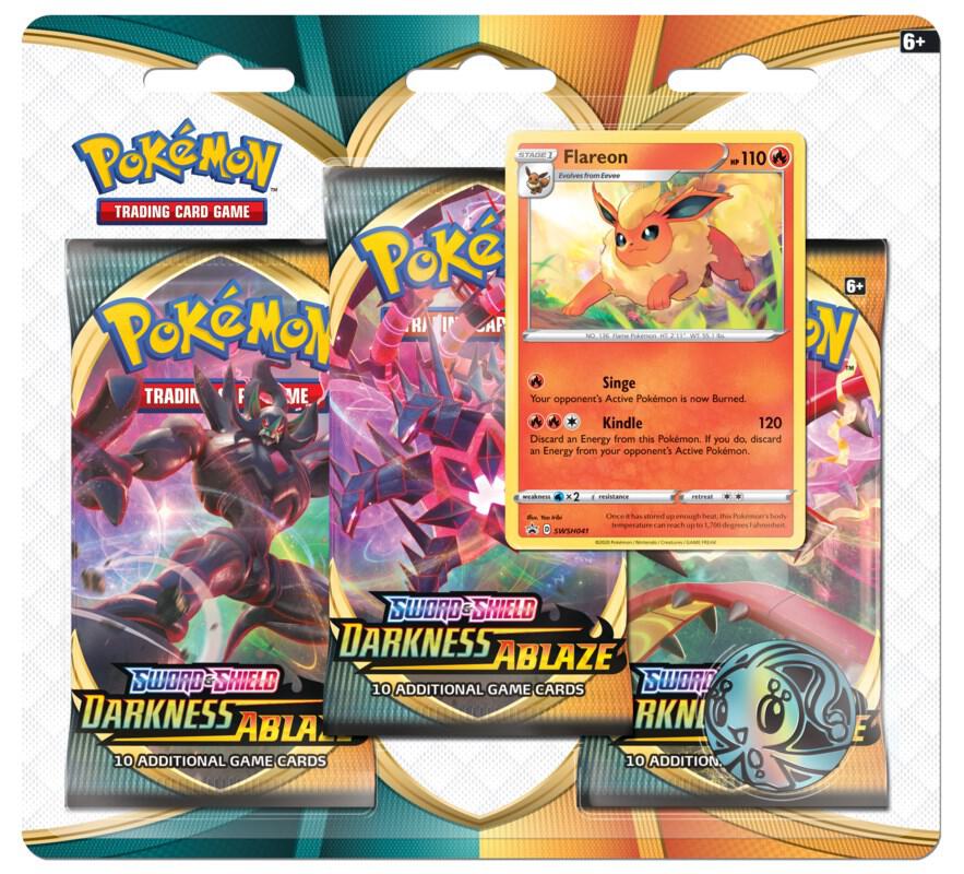 Darkness Ablaze 3 Pack Blister [Flareon] - SWSH03: Darkness Ablaze