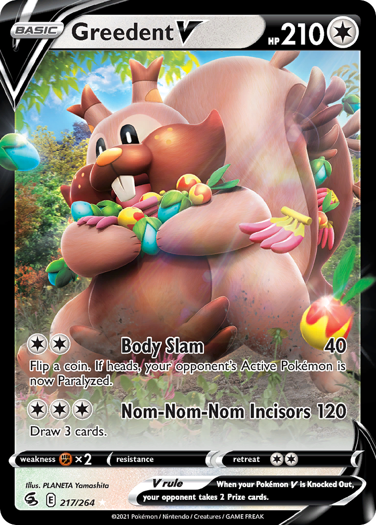 Greedent V 217/264 Rare Holo V Fusion Strike