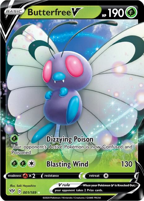 Butterfree V 001/189 Ultra Rare Darkness Ablaze Pokémon card
