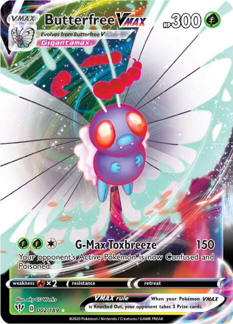 Butterfree VMAX 002/189 Ultra Rare Darkness Ablaze Pokémon card