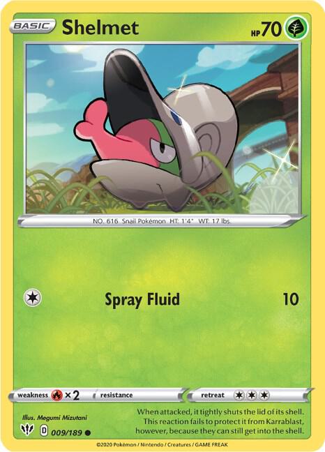 Shelmet 009/189 Common Darkness Ablaze Pokémon card