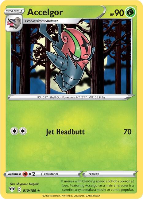 Accelgor 010/189 Rare Darkness Ablaze Pokémon card