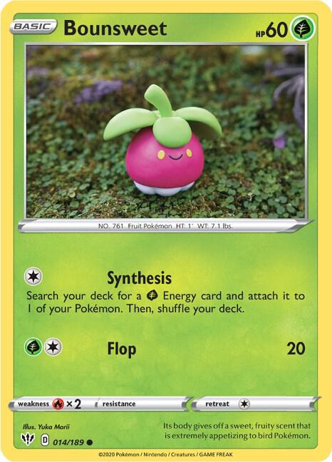 Bounsweet 014/189 Common Darkness Ablaze Pokémon card
