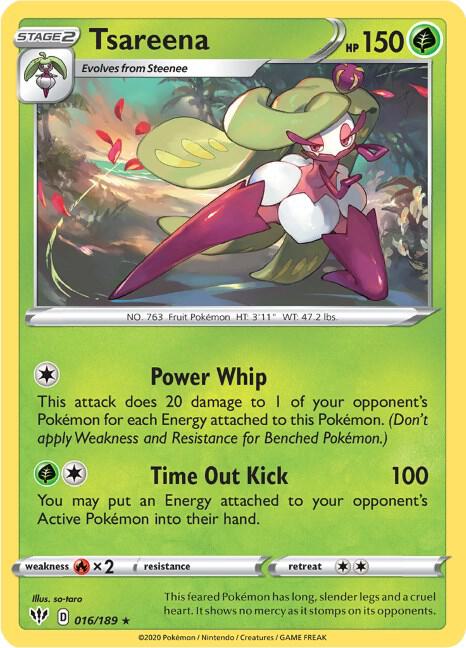 Tsareena 016/189 Rare Darkness Ablaze Pokémon card