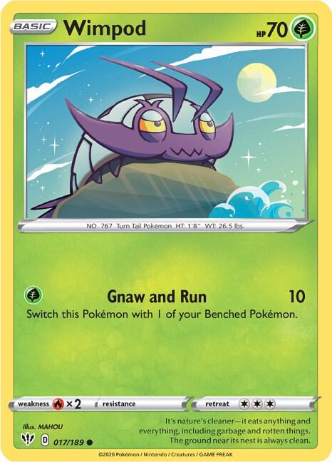 Wimpod 017/189 Common Darkness Ablaze Pokémon card