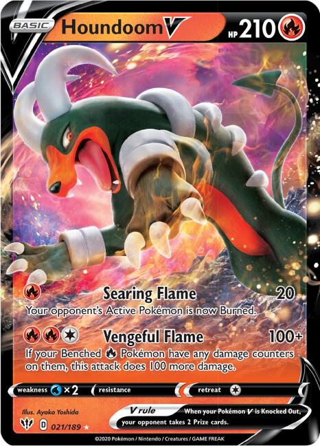 Houndoom V 021/189 Ultra Rare Darkness Ablaze Pokémon card