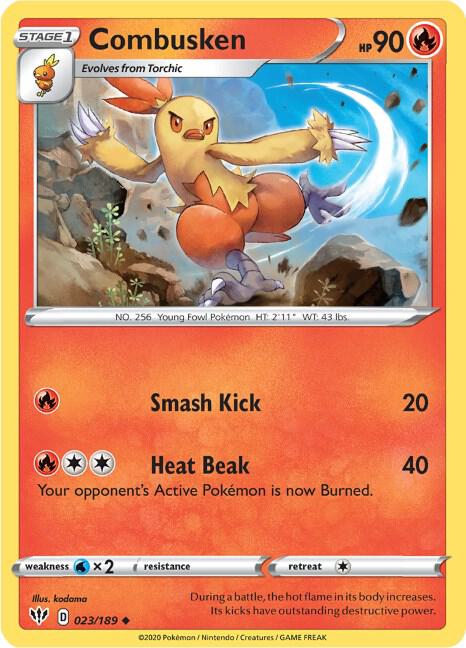 Combusken 023/189 Uncommon Darkness Ablaze Pokémon card