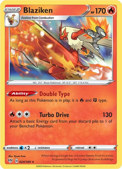 Blaziken - 024/189 Holo Rare SWSH03: Darkness Ablaze
