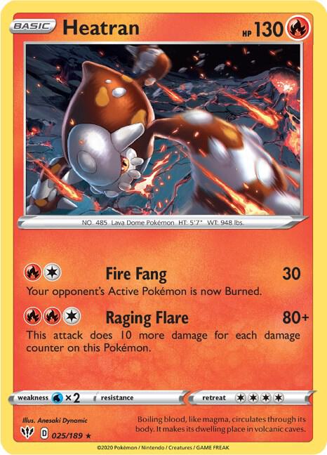 Heatran 025/189 Holo Rare Darkness Ablaze Pokémon card