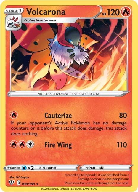 Volcarona 030/189 Rare Darkness Ablaze Pokémon card