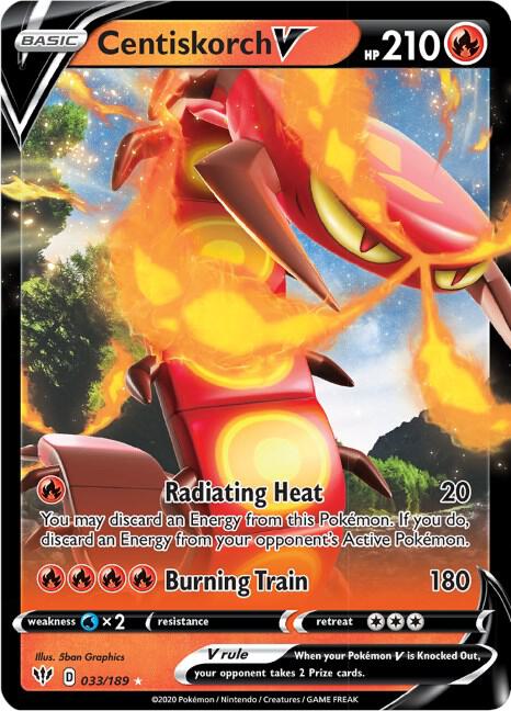 Centiskorch V 033/189 Ultra Rare Darkness Ablaze Pokémon card