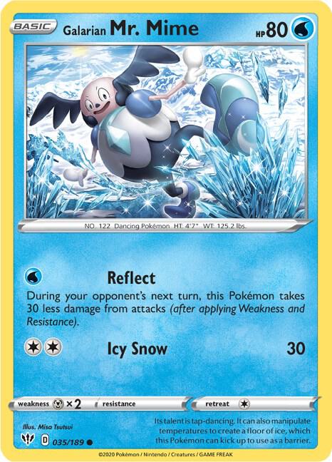 Galarian Mr. Mime 035/189 Common Darkness Ablaze Pokémon card