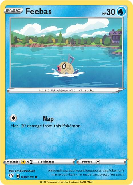 Feebas 038/189 Common Darkness Ablaze Pokémon card