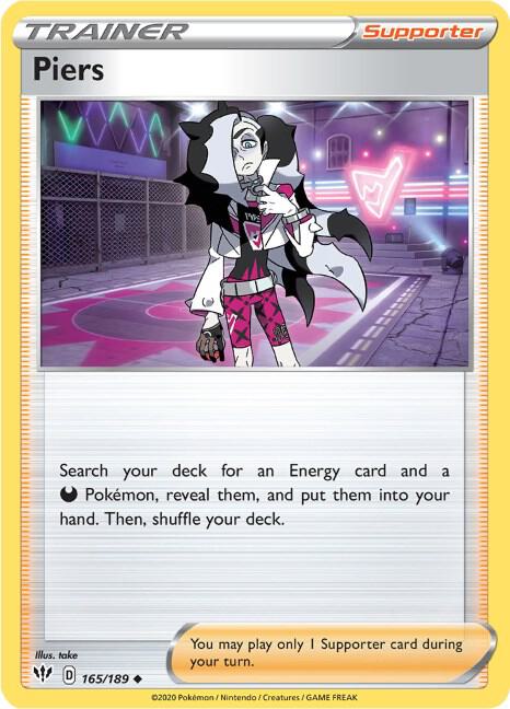 Piers 165/189 Uncommon Darkness Ablaze Pokémon card