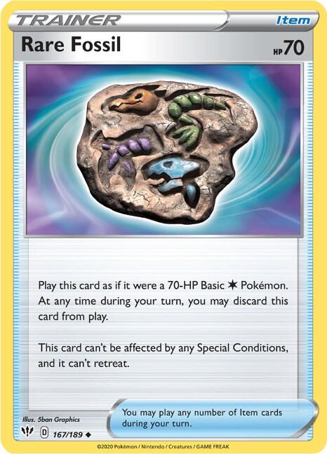 Rare Fossil - 167/189 Uncommon SWSH03: Darkness Ablaze