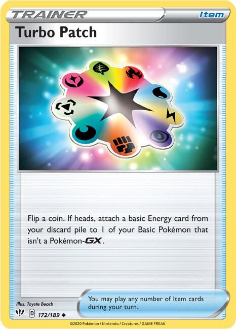 Turbo Patch 172/189 Uncommon Darkness Ablaze Pokémon card