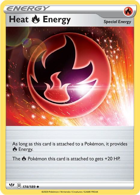Heat R Energy 174/189 Uncommon Darkness Ablaze Pokémon card